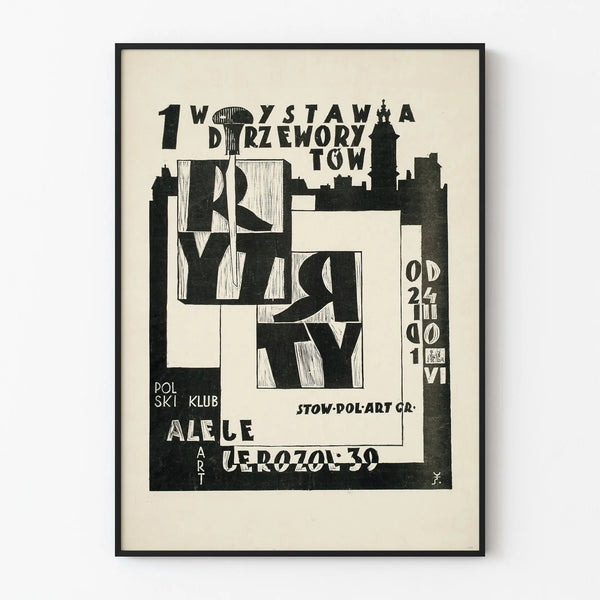 Black and White Graphic Exhibition Poster for Wall Decoration