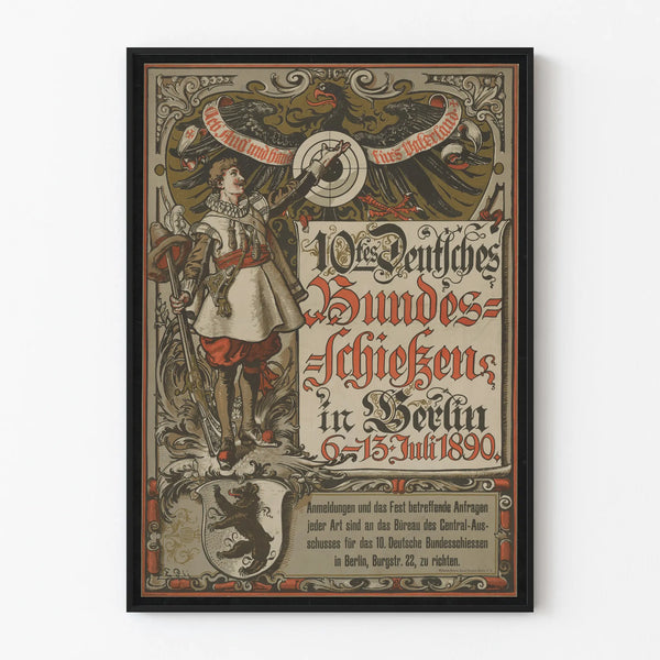 Vintage shooting event poster in Berlin 1890