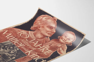 Vintage poster celebrating 10 years of support for Mother and Child