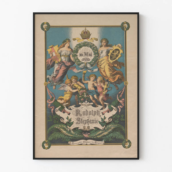 Vintage poster 10 May 1881 Rudolph and Stephanie – Historic wall decoration
