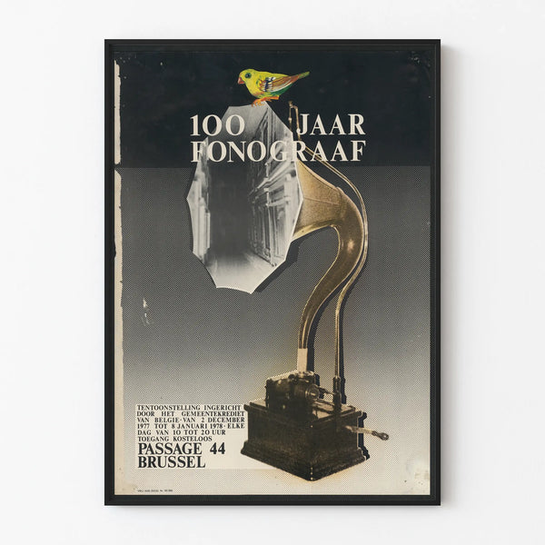 Vintage Poster 100 Years of the Phonograph - Retro Wall Decoration