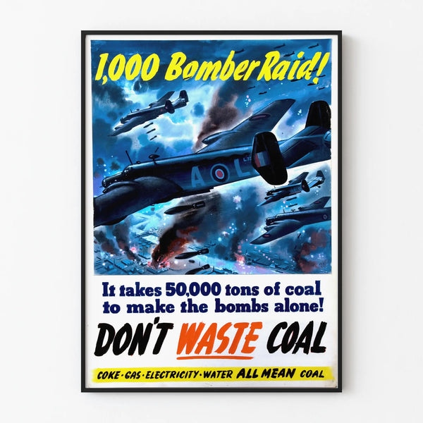 Vintage Military Poster 1000 Bomber Raid - Wall Decoration Poster