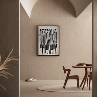 Black and white decorative design panel - Silent Multitude