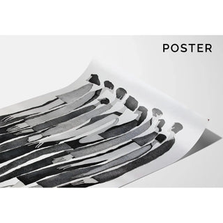 Black and white decorative design panel - Silent Multitude