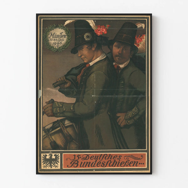 Vintage event poster 15th German Federal Shooting Munich 1906