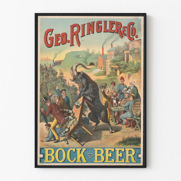 Vintage poster Geo. Ringler & Co. Bock Beer wall decoration