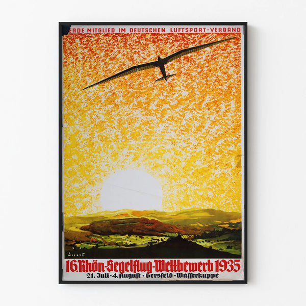 Vintage poster of the Rhön glider competition 1935
