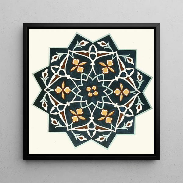 18 decorative tile plaques of the Afghan Delimitation Commission Pl 02 - Afghan Delimitation Commission — framed artwork on a wall
