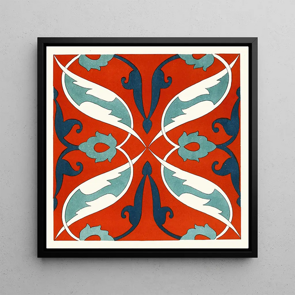 18 plaques de carreaux ornementaux de la Commission de Limite Afghan Pl 07 - Afghan Boundary Commission — framed artwork on a wall