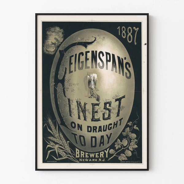 Vintage Beer Poster Feigenspan's 1887 - Brewery Wall Decoration