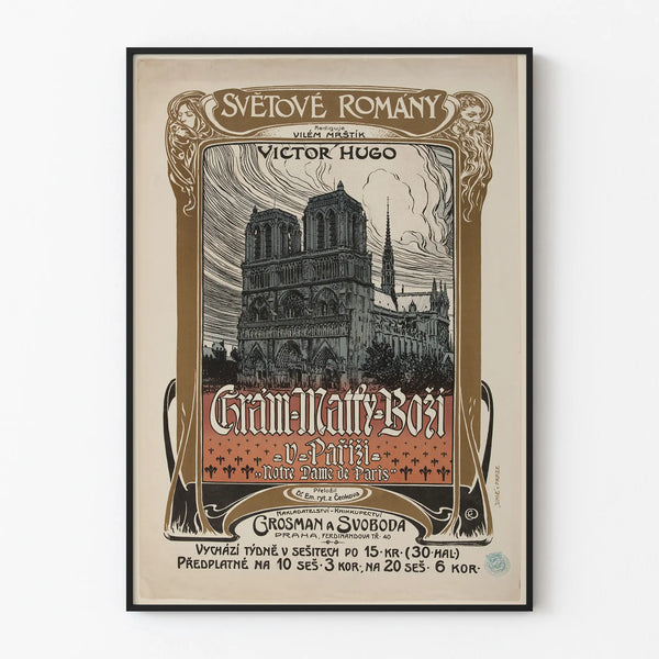 Vintage Poster of Notre Dame de Paris by Victor Hugo