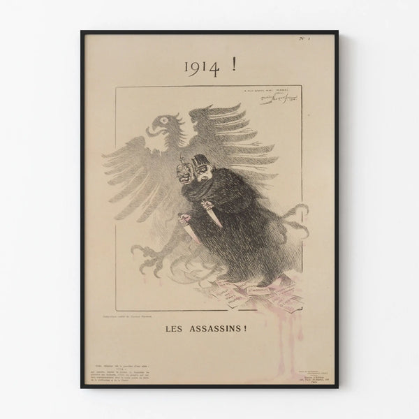 Historical Poster 1914 The Assassins - Vintage Propaganda Wall Decoration