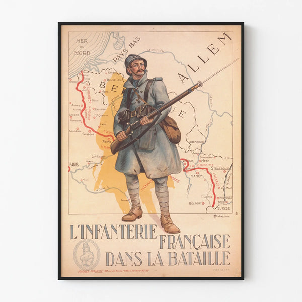 Vintage Decorative Poster - The French Infantry in Battle