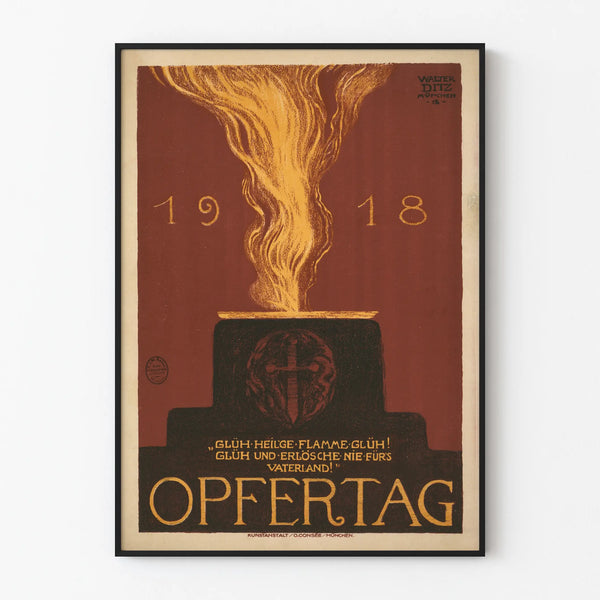 Vintage 1918 Opfer Tag Historical Wall Decoration Poster