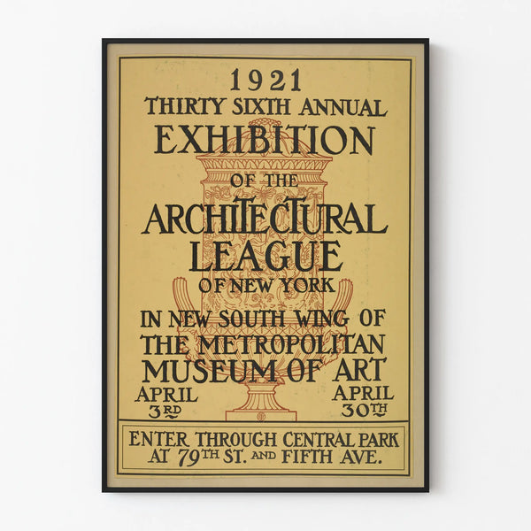 Vintage Poster Architectural Exhibition New York 1921