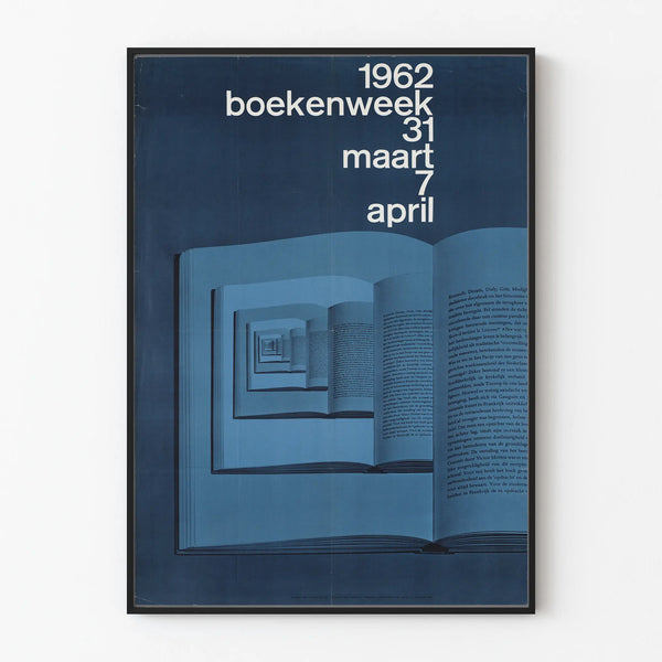 Vintage poster 1962 Boekenweek - Literary wall decoration