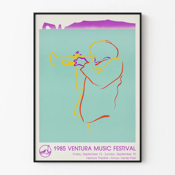 Vintage poster 1985 Ventura Music Festival wall decoration