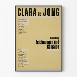 Exhibition Poster Clara de Jong 1988-1989
