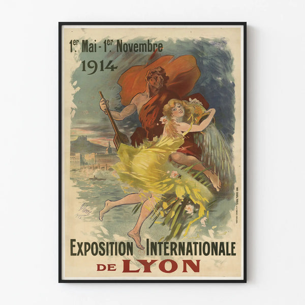 International Exhibition of Lyon 1914 - Vintage Wall Decoration Poster