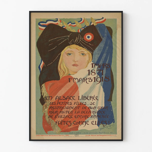 Patriotic poster Alsace liberated March 1, 1871 - 1918