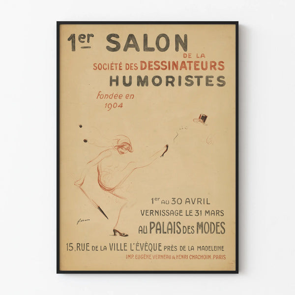 Poster of the First Exhibition of the Society of Humorous Draftsmen – Vintage Wall Decoration