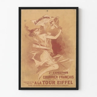Vintage Poster for French Mail Exhibition at the Eiffel Tower