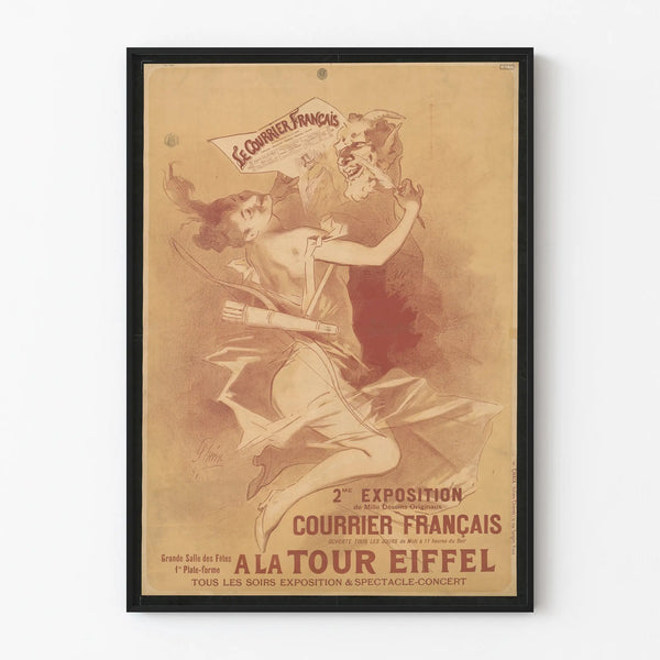 Vintage Poster for French Mail Exhibition at the Eiffel Tower