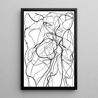 Black and white decorative panel - Wild Entanglement