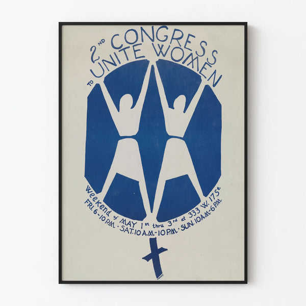 Poster for the 2nd Congress to Unite Women - Vintage activist wall decoration
