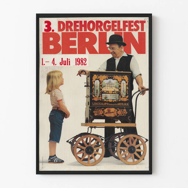 Vintage poster for the 3rd Barrel Organ Festival in Berlin 1982