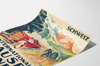 Vintage Poster of the International Car Race Klausenrennen 1924 Switzerland
