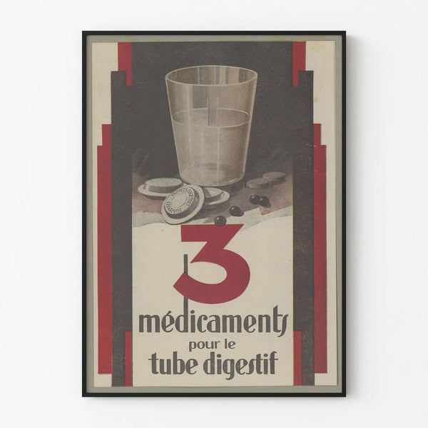 Vintage Poster of 3 Medications for the Digestive Tract