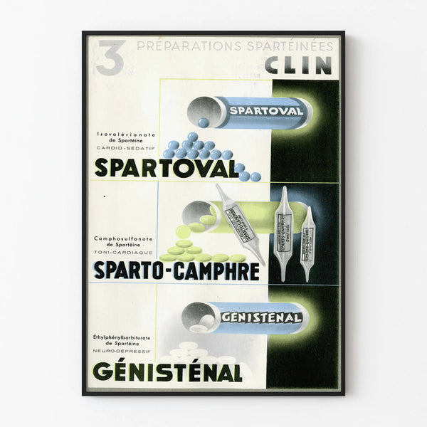 Vintage poster of Spartan preparations Clin for wall decoration
