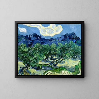 Olive trees with the Alpilles in the background - Vincent Van Gogh | Art print Painting Wall decoration poster copy