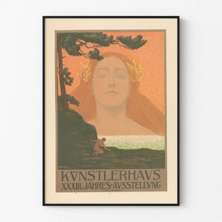 Decorative poster Kunstlerhaus with portrait and nature
