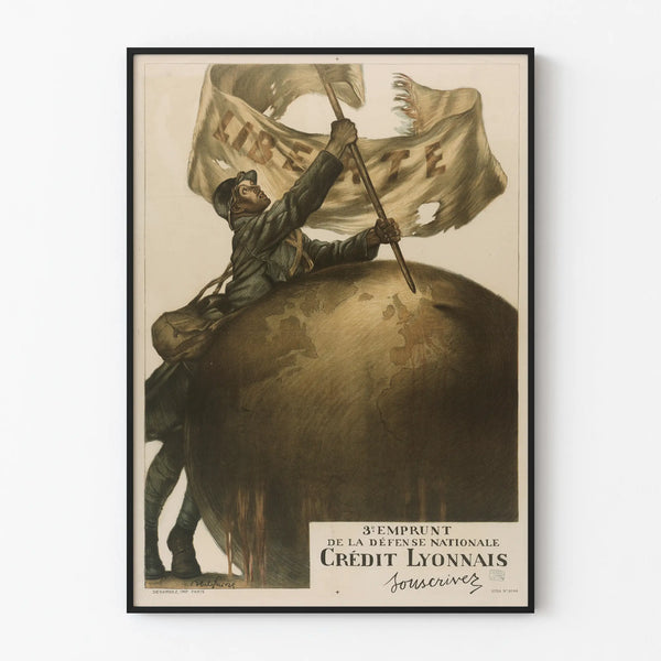 Historical poster for the 3rd National Defense Loan Crédit Lyonnais