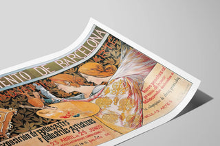 Vintage art exhibition poster 1896 Barcelona — artwork view