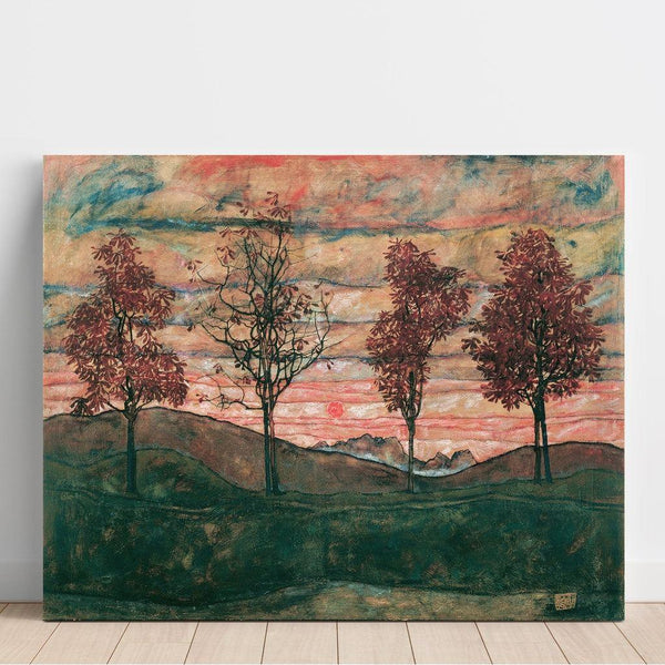 Reproduction of the painting 4 Trees by Egon Schiele