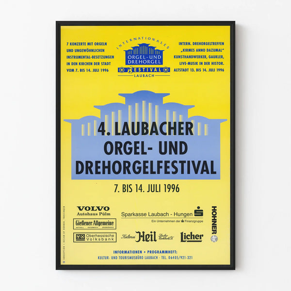 Vintage festival poster of the organ and barrel organ 1996