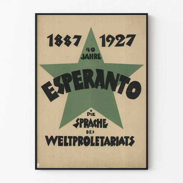 Vintage Esperanto Poster 1887-1927 Green Star