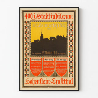 Vintage poster celebrating the 400th anniversary of Hohenstein-Ernstthal 1910