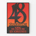 Vintage poster 48-hour workweek - Red and black typographic design