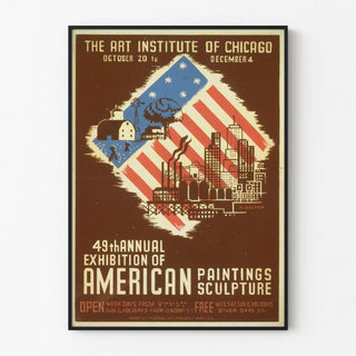 Vintage poster for the annual exhibition of American painting and sculpture