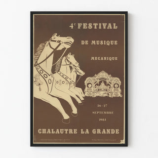 Vintage poster of the 4th Mechanical Music Festival Chalautre La Grande 1981