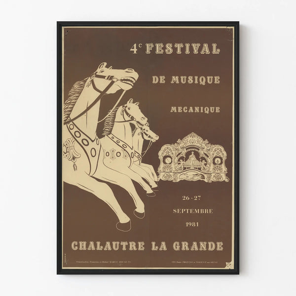 Vintage poster of the 4th Mechanical Music Festival Chalautre La Grande 1981
