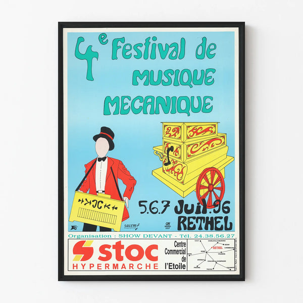 Vintage Poster for the 4th Mechanical Music Festival 1996 in Rethel