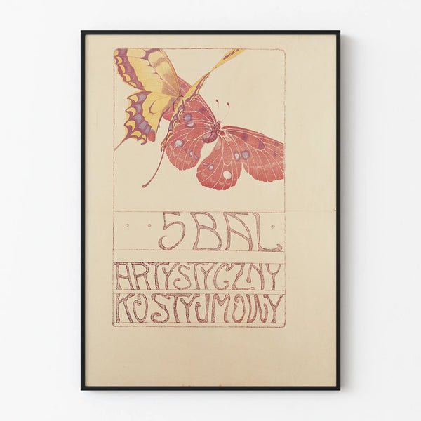 Vintage butterfly poster for artistic wall decoration