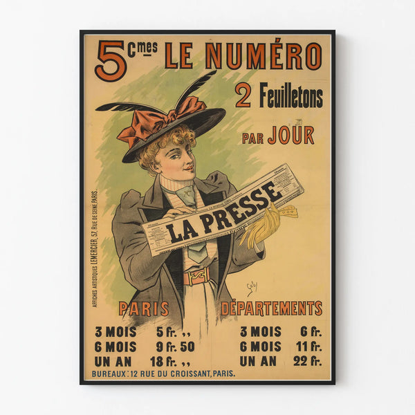 Vintage Advertising Poster - The Press 2 Stories per Day