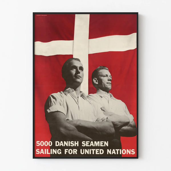 Vintage Danish sailors poster for the United Nations