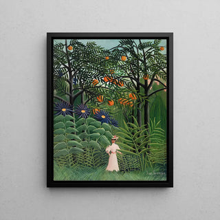 Woman walking in an exotic forest - Henri Rousseau | Art print Wall decoration painting poster copy